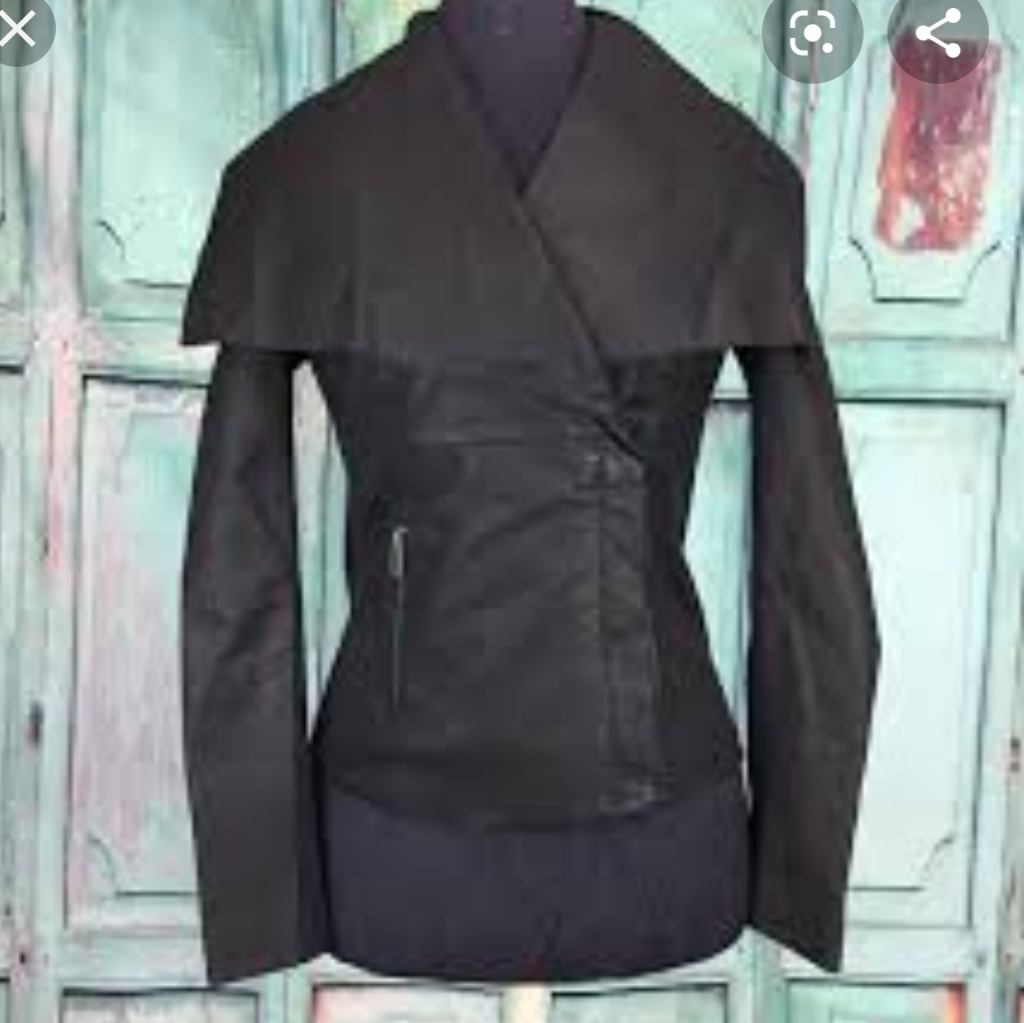 Anthropologie Cartonnier Real Leather Waterfall Front Euc Jacket